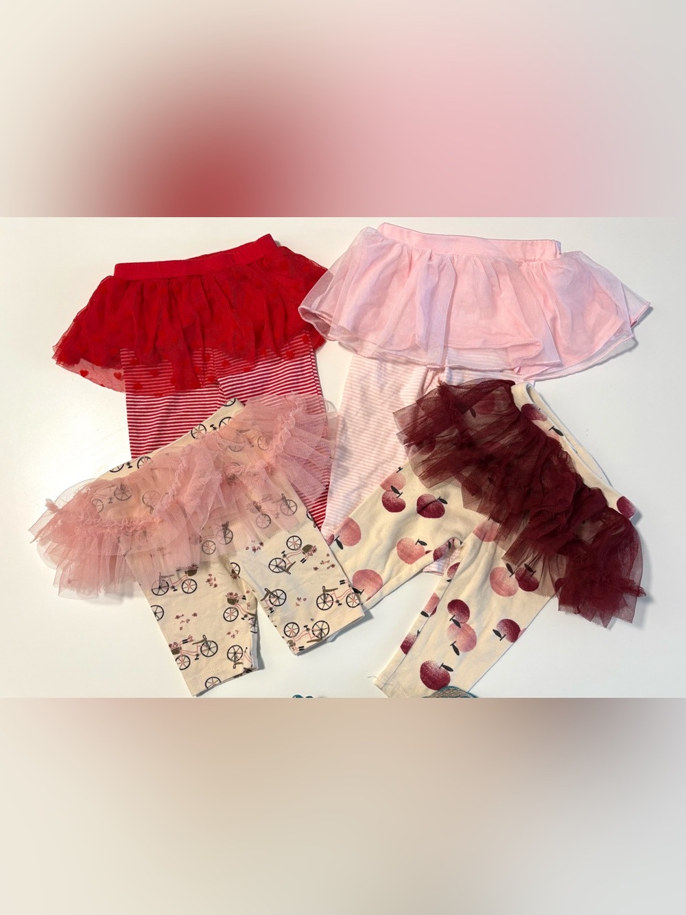 Baby Tutu Leggings - Pink, Red, Burgundy & Peach Prints